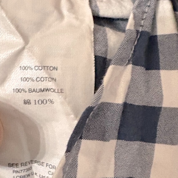 J Crew Classic Oxford Men's Blue and White Gingham Checkered Shirt Sz XS - Picture 8 of 9